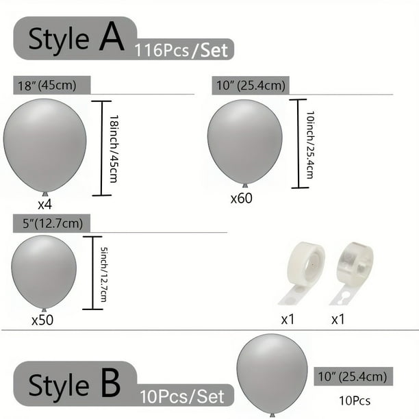 10/116pcs, Gray Balloon Garland Arch Kit Gray Balloons Different Sizes Wedding Birthday Baby Shower Theme Party Decorations, Birthday Photo Prop, Birthday Party Anniversary Party Scene Decor Arrangeme