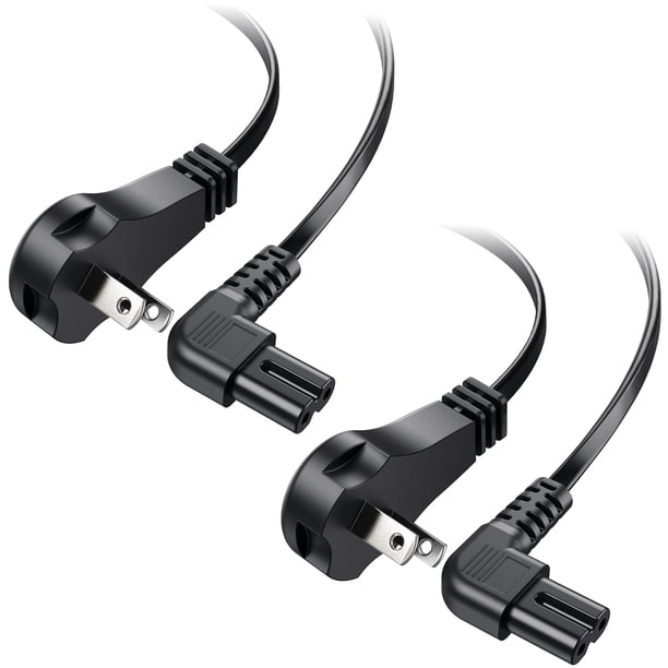 Cable de alimentación Cable Matters paquete de 2 18AWG con conector en ángulo recto, 305 cm
