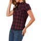 thumbnail image 4 of INSPIRE CHIC Camisas de Cuadros para Mujer Cuello en Punta Blusas Abotonadas Rojo Negro XL, 4 of 7