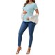 thumbnail image 2 of INSPIRE CHIC Camisetas de lactancia de manga corta de punto acanalado para mujer, parte superior de lactancia materna cruzada, grande, azul, 2 of 6