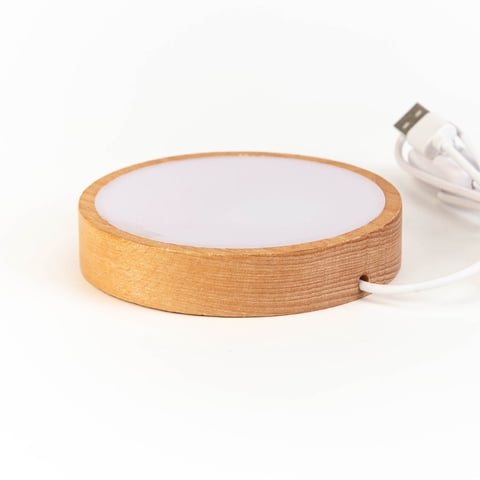 Xusx111 - Soporte De Luz Led De 2Pcs Para El Soporte De Pantalla De Cristal De Poder De Arte De Vidrio, Base De Madera Para La Decoración Y Los Objetos De Colección De Acrílico/Cristal 3D