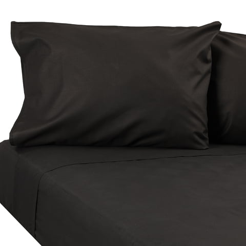 Sueño Blanco - Juego De Sabana 2 Plaza Color Negro 144 Hilos