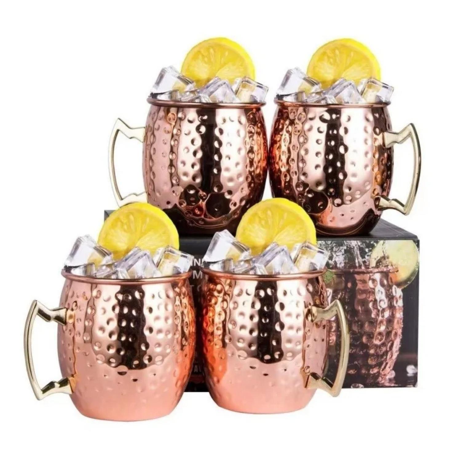 Importclick - Set 4 Vasos Cobre Coctel Moscow Mule 500 Ml Premium