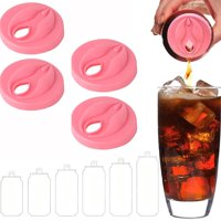 Tapas De Silicona Para Latas De Refresco Qicwuoy, Paquete De 4 Reutilizables, Color Rosa