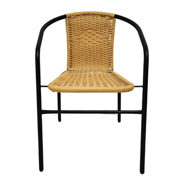 Silla de Terraza Ratan Metálica Beige 53x58x74 Cm