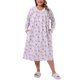 thumbnail image 1 of Agnes Orinda Women's Plus Size Camisón de Escuela Colegio con Encaje Floral en el Escote en V de Manga Larga Ropa de Dormir Suave Chemise Vestido de Noche Bata 2X Burdeos, 1 of 6