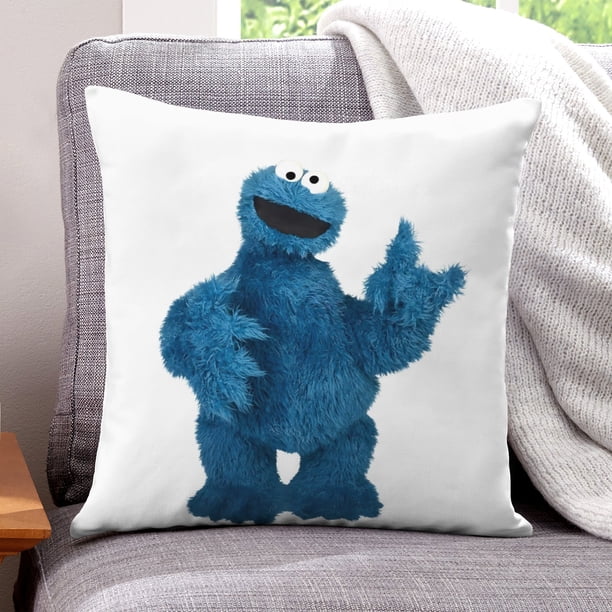 Monstruo de las Galletas Fundas de almohada de terciopelo con tema, regalos de funda de almohada, decoración para el hogar, cojín de lanzar, regalo de cumpleaños para fans y parejas. 60cm x 60cm.