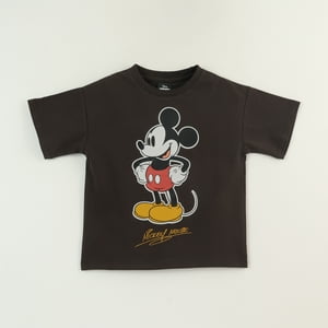 Polera Manga Corta Niño Gris Personaje Mickey Disney