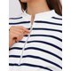 thumbnail image 5 of INSPIRE CHIC Blusa de Maternidad para Mujeres Camiseta de Cuello Simulado de Algodón con Media Cremallera Mangas Largas Abertura Lateral Cuello Alto Rayado Embarazo M Azul, 5 of 6
