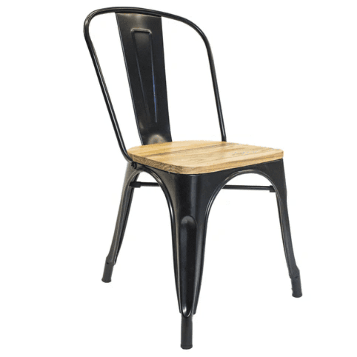Moboi - Silla Tolix Con Asiento De Madera