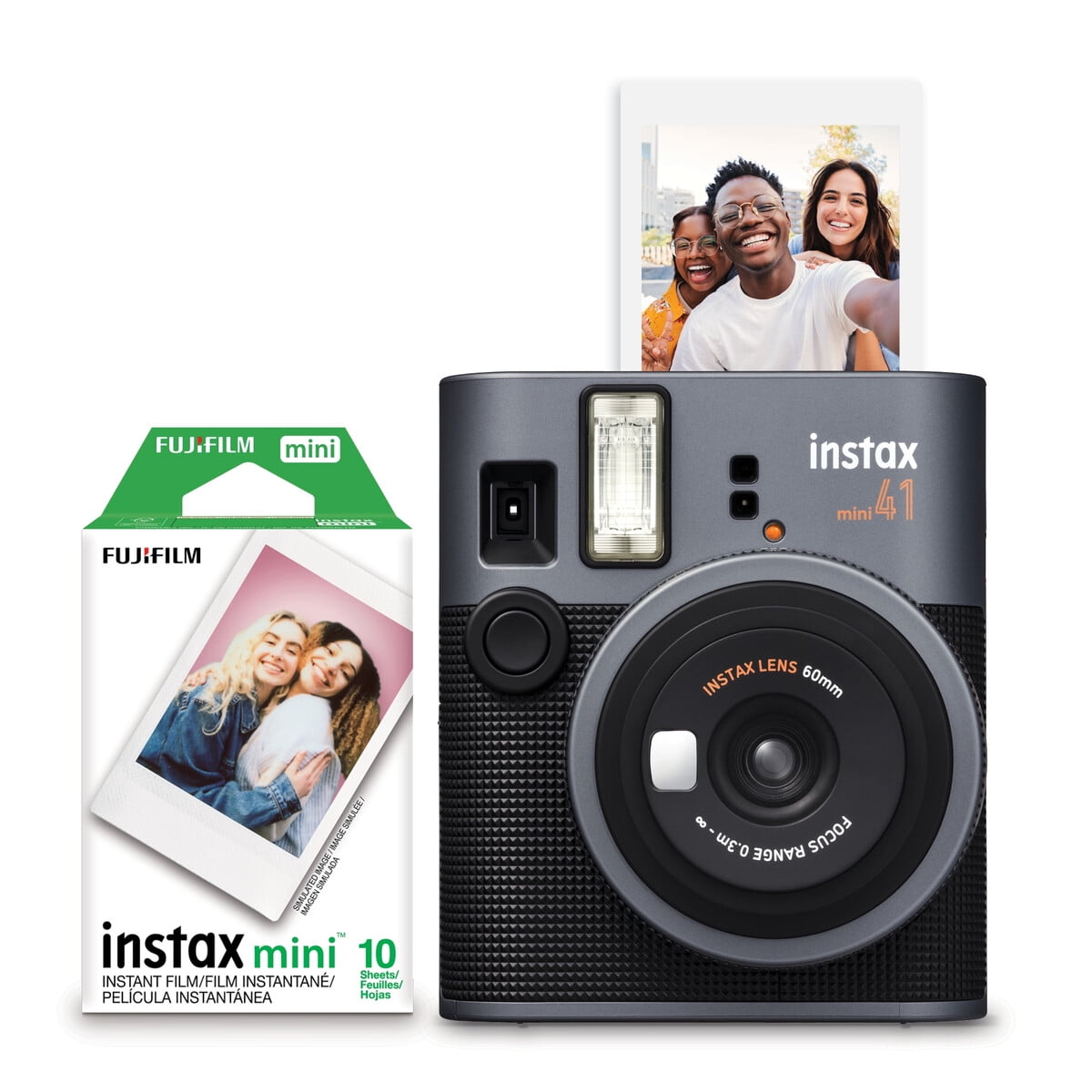 Camara Instantanea Fujifilm Instax Mini 41 Negra Con 10 Pelaculas