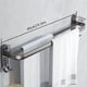 thumbnail image 1 of Maximize Your Bathroom Space with our Stylish 1pc Punch Free Folding Towel Rack - Wall-Mounted Shower Hanger with Hook and Bathroom Shelf in Black/Gray, 1 of 5