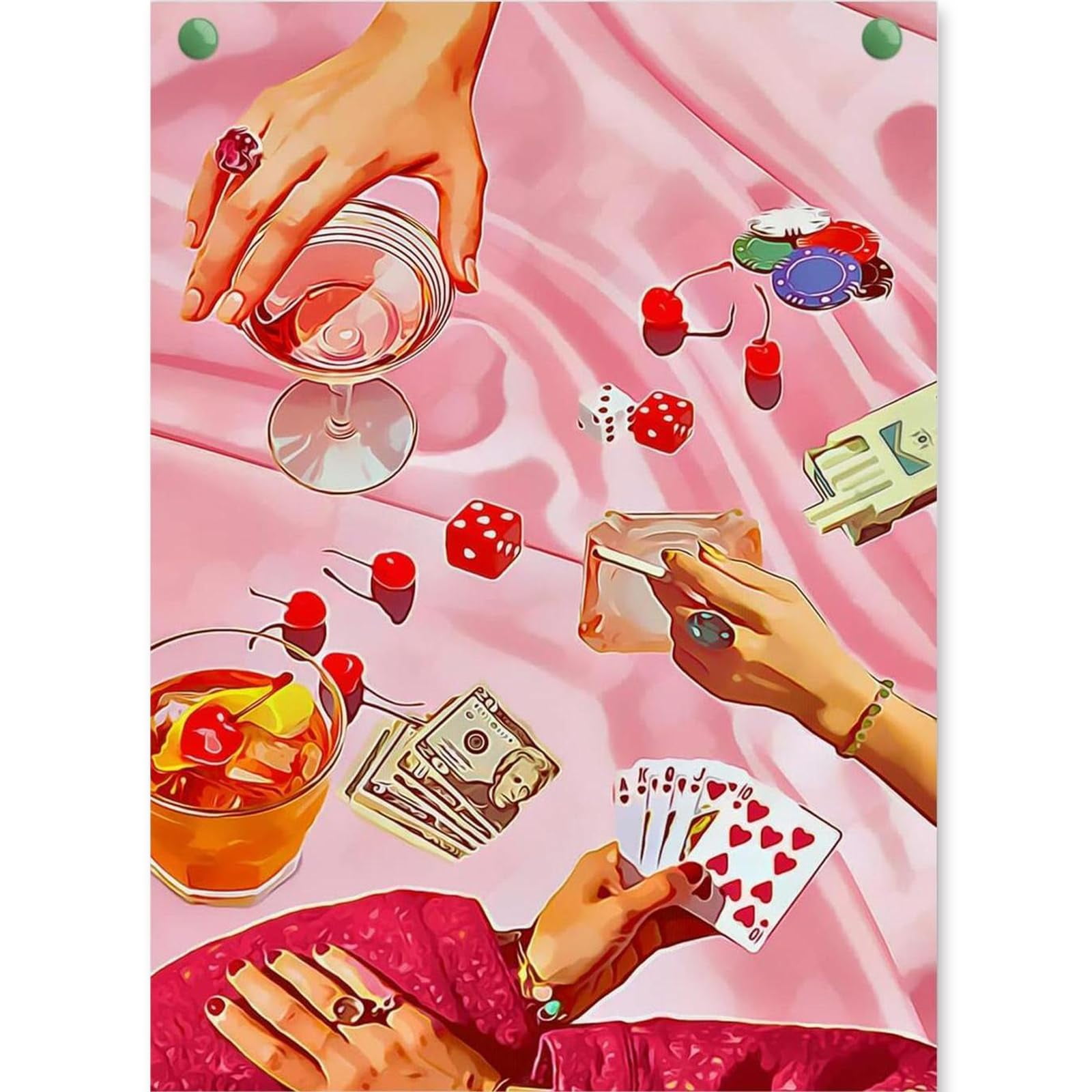 Kit De Arte Con Diamantes Kichang, Pintura En Forma De Diamante Rosa 5d Para Adultos