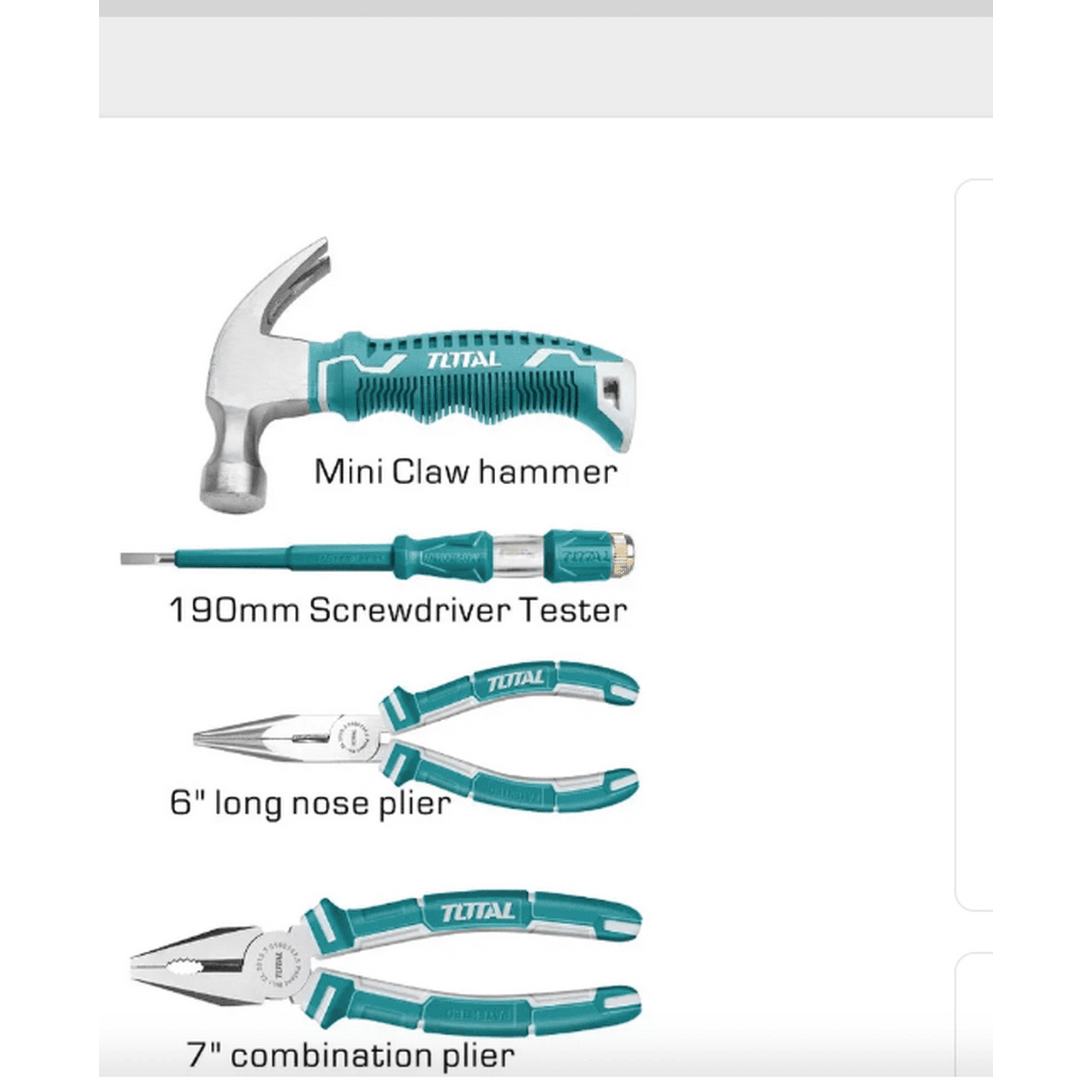 Genérico - Kit Juego Herramientas Manuales 6 Piezas En Estuche Total Color Turquesa