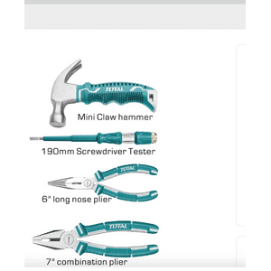 Genérico - Kit Juego Herramientas Manuales 6 Piezas En Estuche Total Color Turquesa