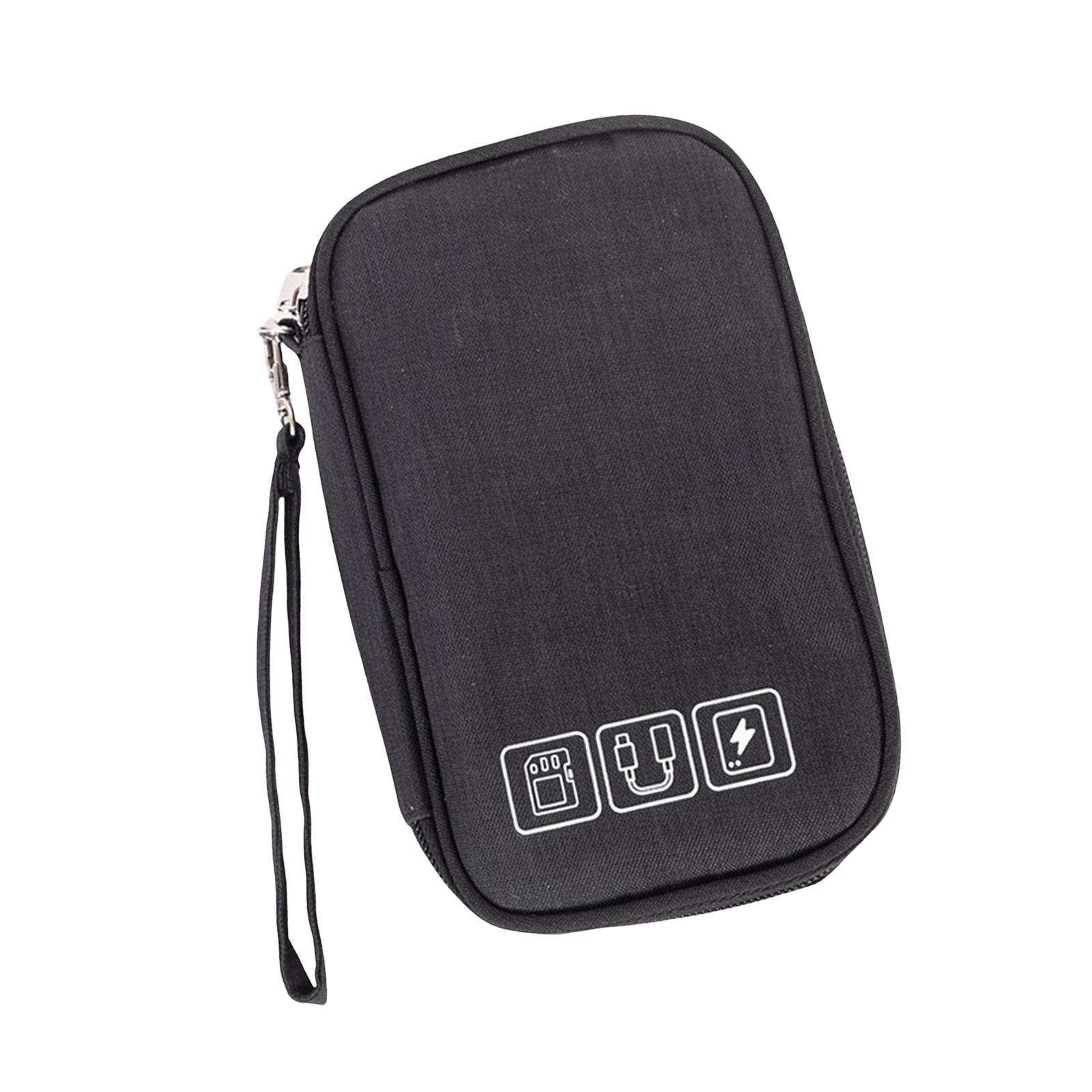 Bothyi - Bolsa Organizadora De Viaje Portátil, Bolsa De Transporte Impermeable Para Cables De Cable, Cargador Negro