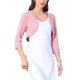 thumbnail image 4 of INSPIRA CHIC 3/4 mangas encogimientos para mujeres recortadas bolero encogimiento de hombros abierto frente cárdigan suéteres fiesta clubwear M rosa, 4 of 6