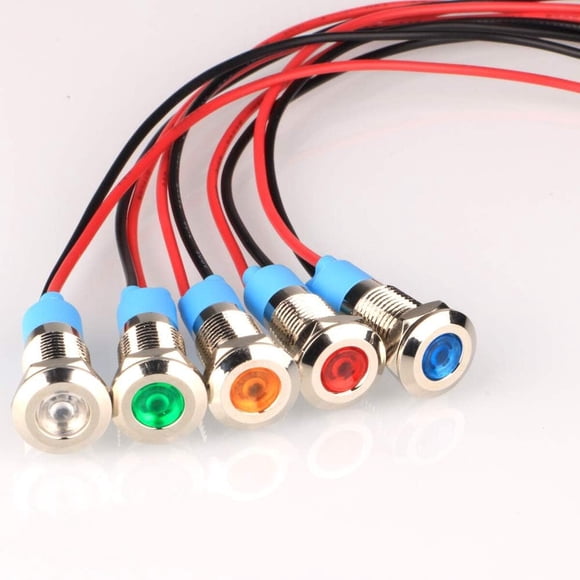 Led Indicador Metal Gebildet 8mm 5 unidades 1224V ACDC