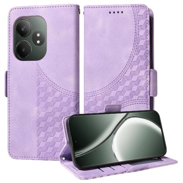 Carcasa FOXDOCK Realme GT 6 de cuero PU, diseño acolchado clásico, protección contra caídas y rayones
