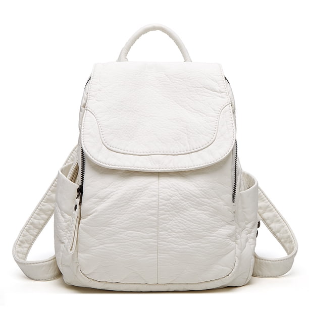 Women's Backpack Lady Bag Fashion Aesthetic Backpacks Cute Small Backpack Leather Bag White Bag Casual Anti-Theft Backpack