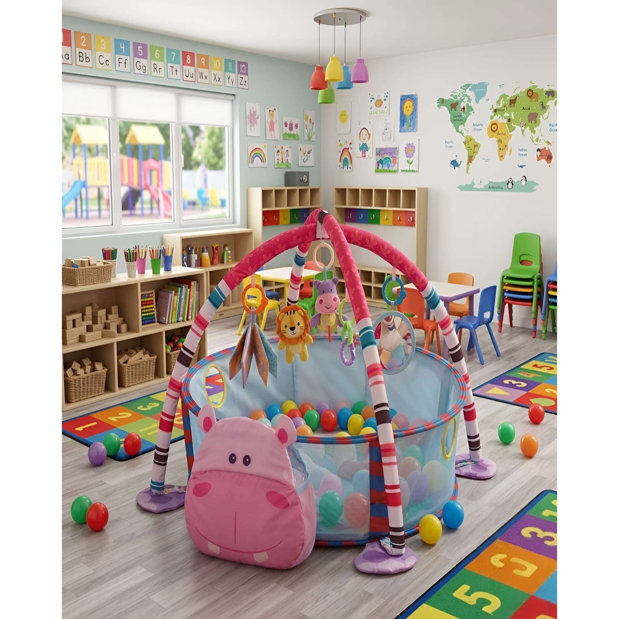 Myl Todo Hogar - Gimnasio De Actividades Y Piscina De Pelotas 2 En 1 Para Bebé