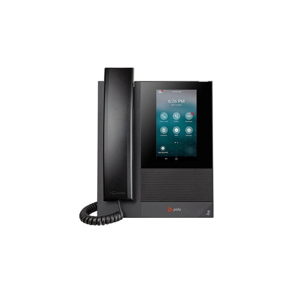 Teléfono empresarial Plantronics Poly CCX 400 con pantalla táctil de 5" y PoE