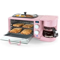 Breakfast Station Nostalgia 3 En 1, Estilo Retro, Con Cafetera, Color Rosa