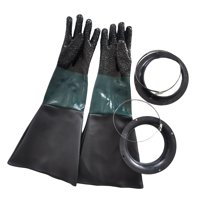Magideal - 2 Pares Guantes De Sandblasting Guantes Protectores Para Cabina Guantes De Protección Con Mangas Largas Guantes Pvc Para Abrasivos Doble Costura Para Durabilidad Adecuados Para Limpieza L