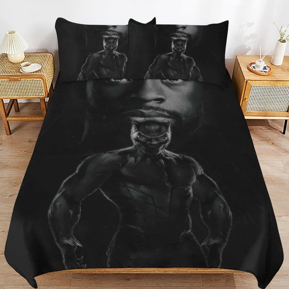 Chadwick Boseman Bedding Sets Ultra Soft Skin-Friendly Duvet Cover 3 Piece, Cute Comforter Cover Bed Set for Boys Girls Kids