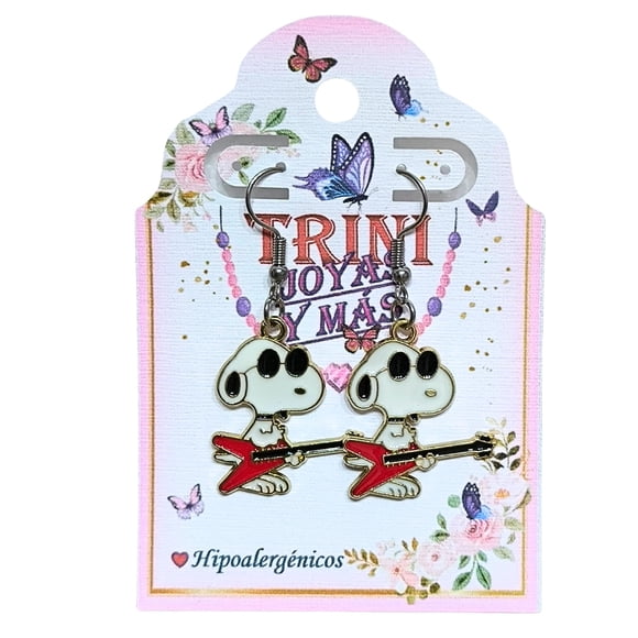 Aros De Snoopy Rockero, Ganchos De Acero