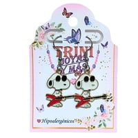 Trini Joyas Y Mas - Aros De Snoopy Rockero, Ganchos De Acero