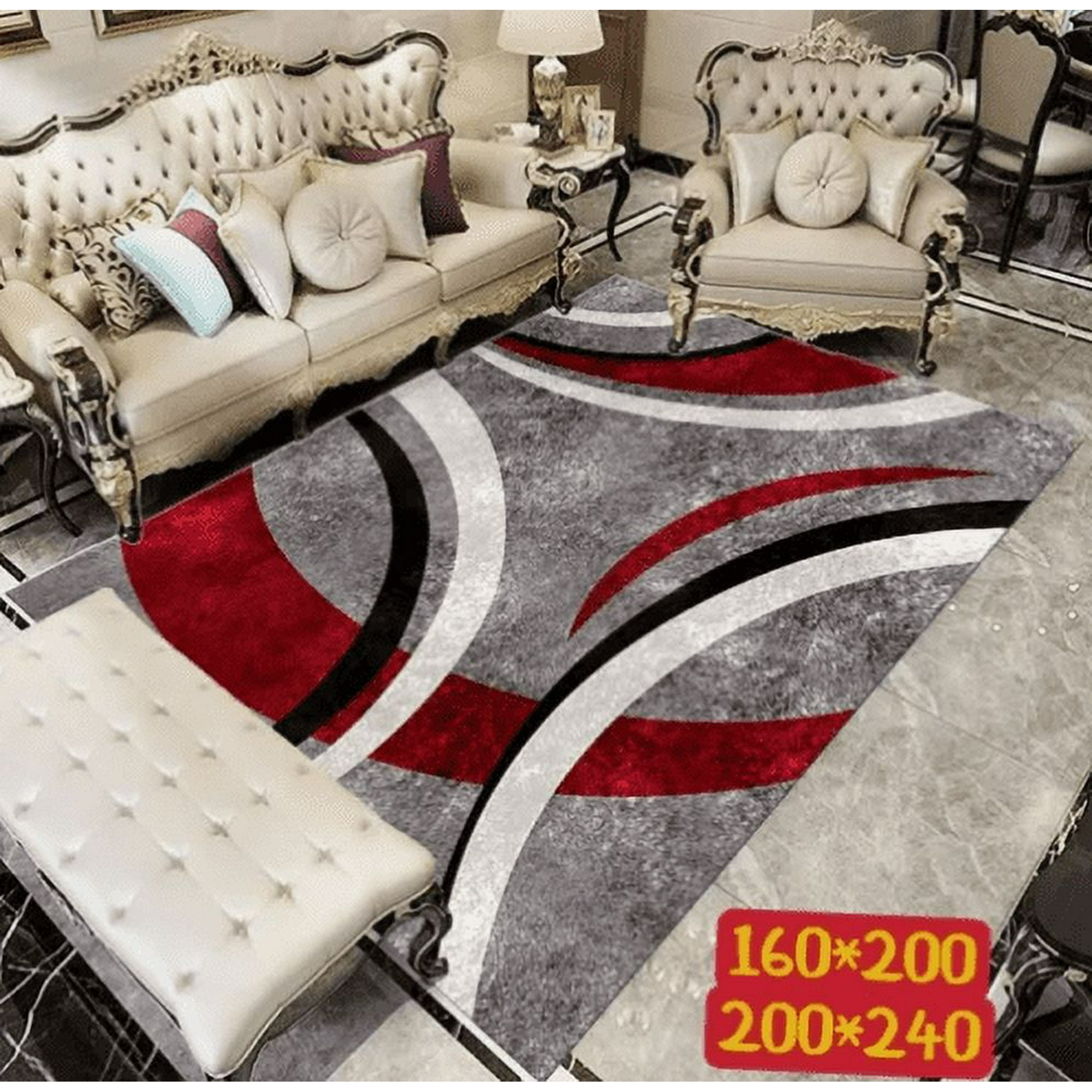 Tecnocasa - Alfombra Lisa Con Diseño En 3d 200x240cm