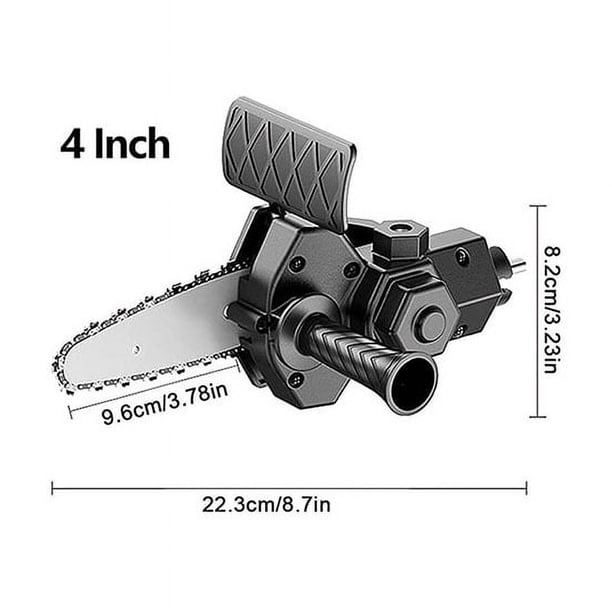 1pc Portable Electric Chainsaw Conversion Head, 4"/6", Mini Chainsaw Replacement Cordless Electric Chainsaw Chain, Electric Drill Chainsaw Adapter Tool For Woodworking, Tree Branches , Courtyard, Hous