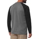 thumbnail image 3 of INSPIRE CHIC Camiseta de Hombre Raglán de Manga Larga Cuello Redondo Contraste Camisetas de Béisbol 2XL Gris Negro, 3 of 6