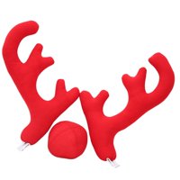 Magideal - Cuernos De Reno De Navidad Para Coche Y Adornos Para La Para Coche, Suv, Camión, Ventana, Accesorio De Vacaciones, Material Premium Encantador Rojo
