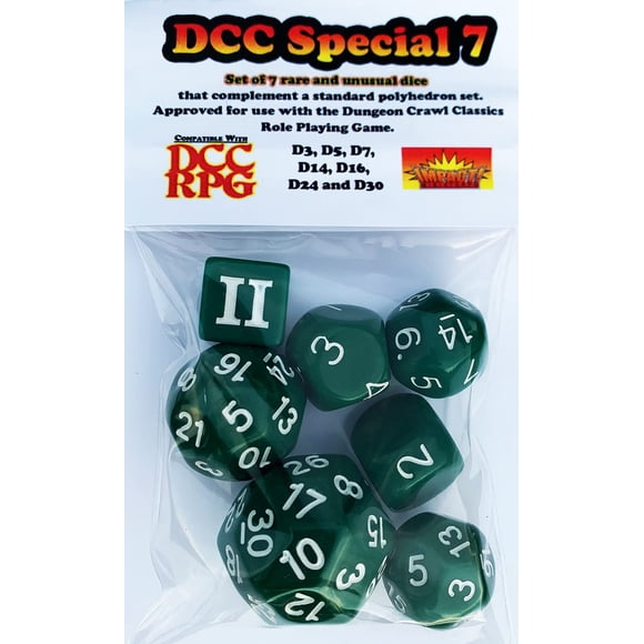Set de Dados RPG Impact! Miniatures DCC Especial 7 Verde
