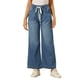 thumbnail image 1 of INSPIRE CHIC Pantalones Vaqueros de Pierna Ancha para Mujer Vuelta al Cole con Cintura Elástica y Cordón Casual con Bolsillos Azul S, 1 of 6