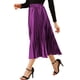 thumbnail image 4 of Falda de fiesta plisada midi con cintura elástica metálica para mujer NOMADIC NOOK S Púrpura, 4 of 7
