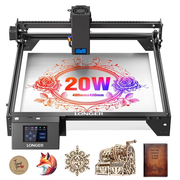 Grabador láser Longer RAY5 20W CNC con pantalla táctil de 3,5"
