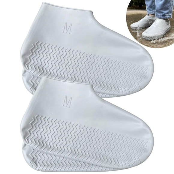 Cubrezapatos impermeables de silicona antideslizantes para lluvia LSDWL, 2 pares