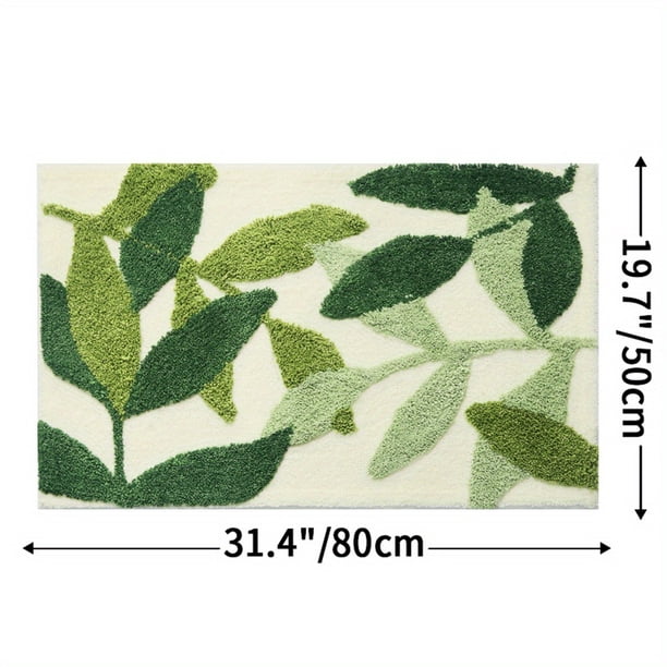 1pc Premium Non-Slip Bath Mat with Leaf Pattern - Soft and Comfortable Bath Rug for Tub, Shower, and Bathroom - Absorbent and Durable Bathroom Accessory for Home Decor