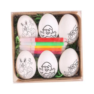 Bothyi - Dibujos Animados De Huevos De Pascua Que Se Pueden Pintar Para Accesorios Fotográficos Cestas De Pascua Reuniones Familiares Conejo Blanco