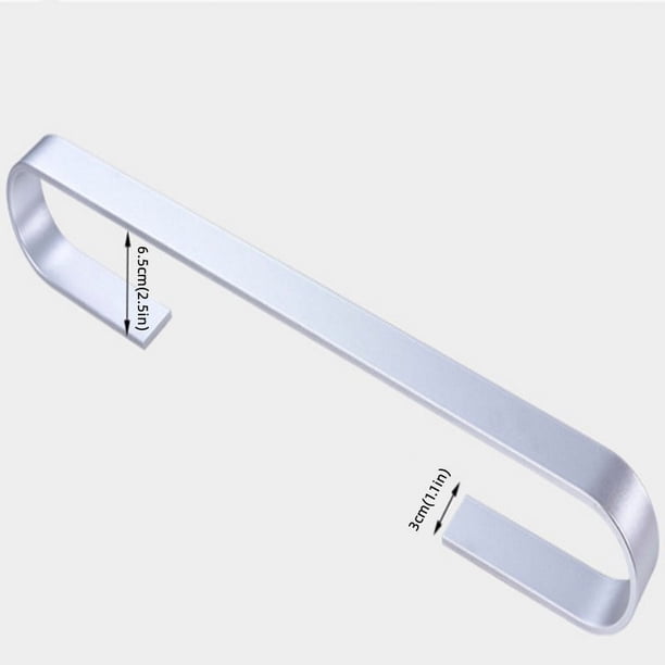 1pc Punch Free Black Towel Rack, Space Aluminum, Thickened Widened Bathroom Towel Holder, Single Towel Bar, Simple Shoe Rack