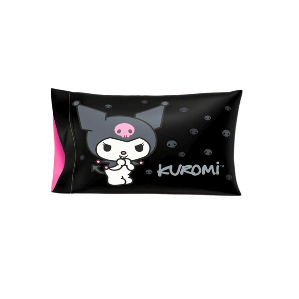 Funda de almohada Franco Collectibles Hello Kitty & Friends My Melody & Kuromi Beauty, satén sedoso, reversible, estándar, reversible, 20 x 30 cm, para cabello y piel, (producto con licencia oficial)