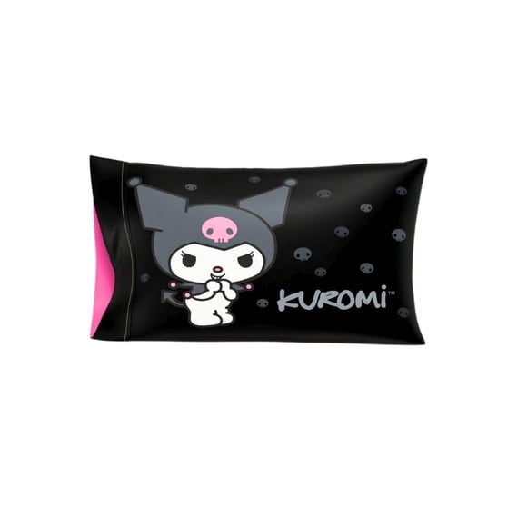 Funda de almohada Franco Collectibles Hello Kitty & Friends My Melody & Kuromi Beauty, satén sedoso, reversible, estándar, reversible, 20 x 30 cm, para cabello y piel, (producto con licencia oficial)