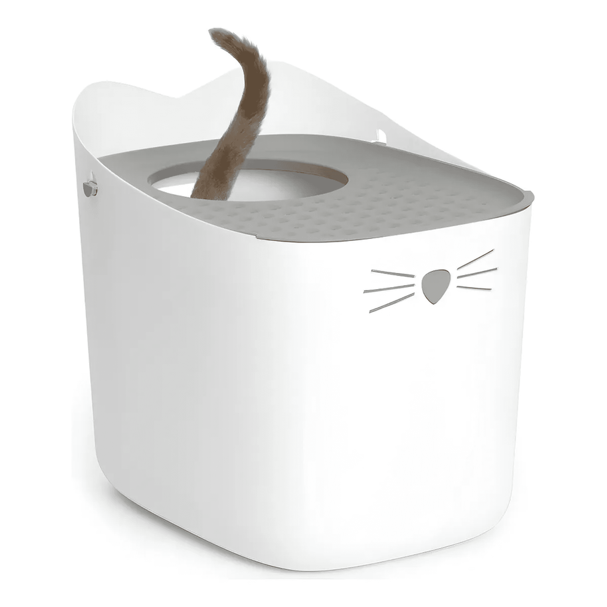 Baño Cerrado Litera Gato Apertura Superior Pixi Box Catit Color Blanco/gris #44081