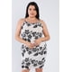 thumbnail image 1 of Vestido Básico Floral Negro Marfil de Talla Grande, 1 of 5