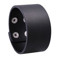 Magideal - Ajustable, Punky Hecho , Ancho, Vintage, Joyería De Moda, Regalos, Brazaletes De Material Cuero , Para Negocios, Amistad, Niñas, Niños, , Negro