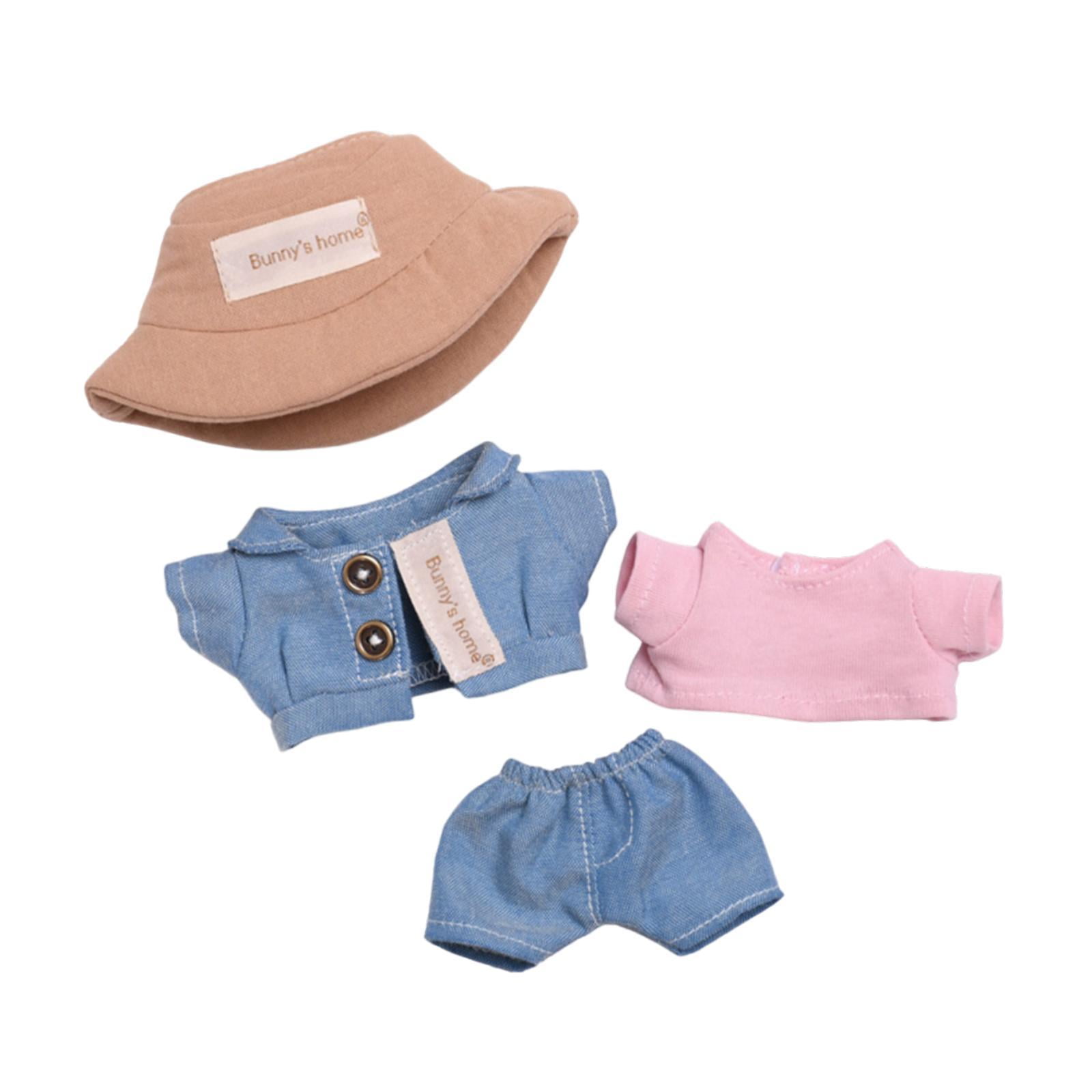 1 Juego Encantador Conjunto de Ropa para Muñeca Lapupu 17cm - Traje Miniatura con Sombrero y Mochila, Accesorios Adorables para Vestir Muñecas ( Muñeca No Incluida