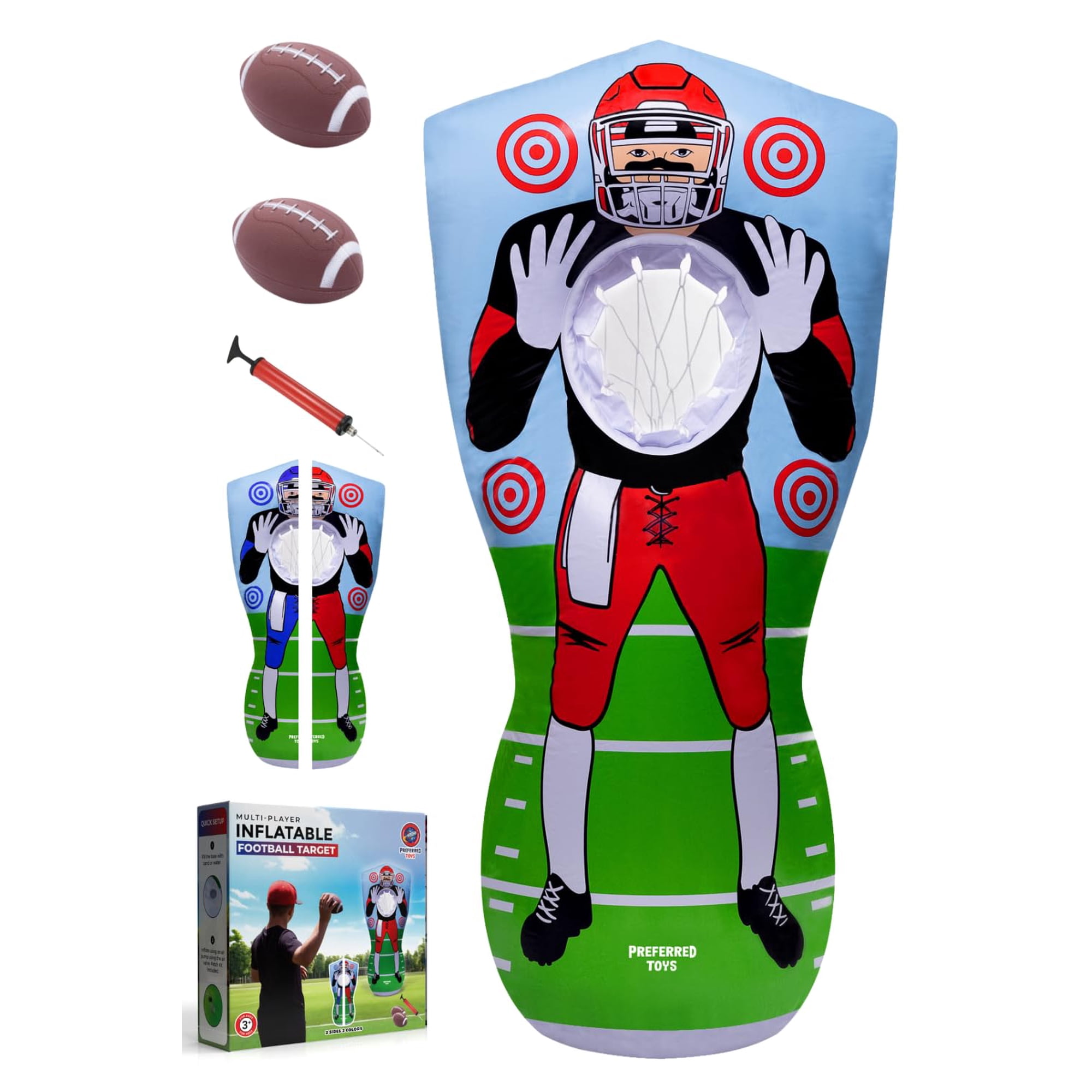 Preferred Toys - Juguetes Inflables De Fútbol Target Preferred, De Doble Cara, 165 Cm